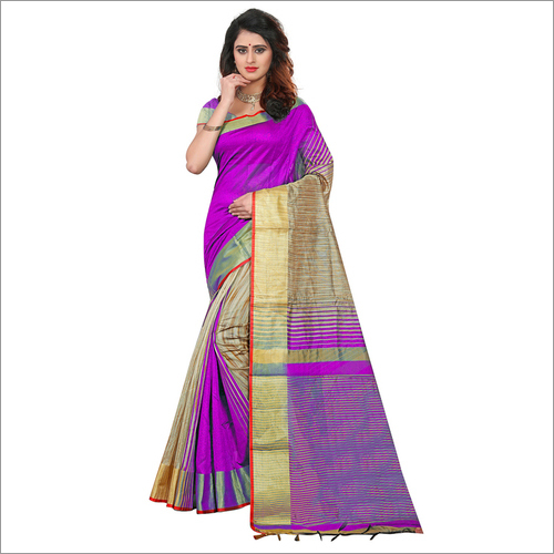 Sadhana Jhalar Poly Cotton Silk Saree