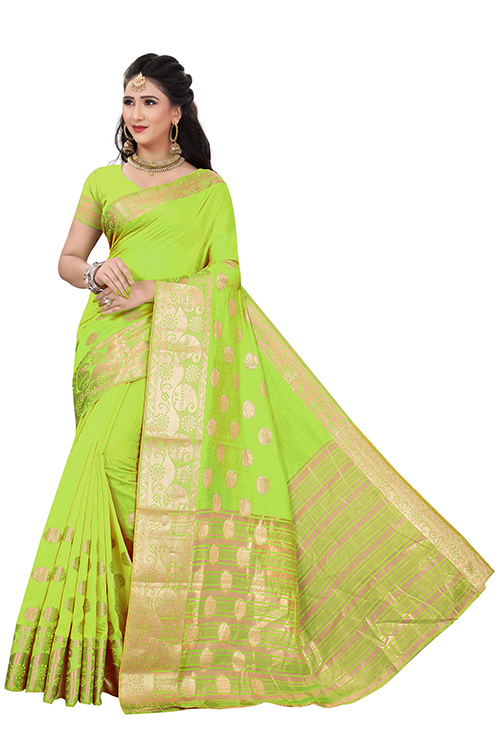 New Printed Cotton Jacquard Saree