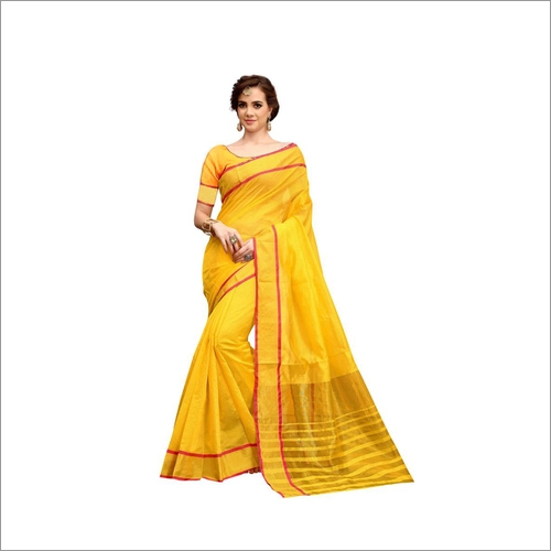 South TouchTop Dyed Cotton Silk  Saree