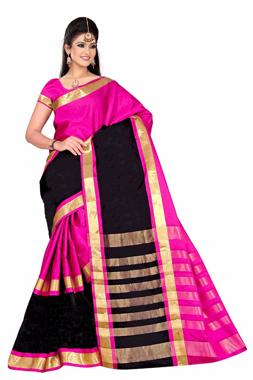 Golden Cotton Silk Saree