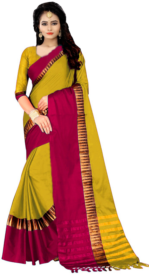 New Plain Soft Cotton Silk Saree