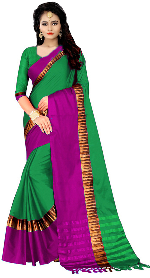New Plain Soft Cotton Silk Saree