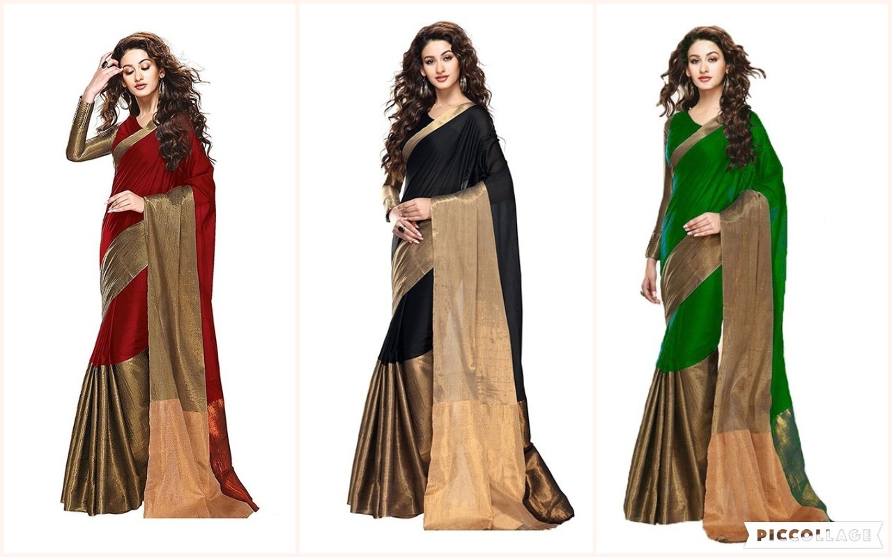 Visava Plain Silk saree