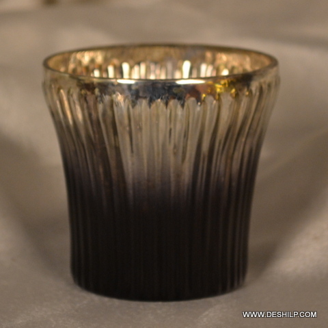 GLASS MADE SILVER CANDLE HOLDER