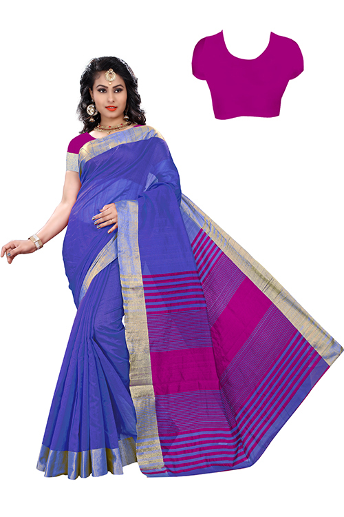 Top Dyed Slub Soft Cotton Silk Saree