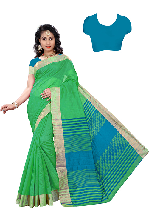 Top Dyed Slub Soft Cotton Silk Saree