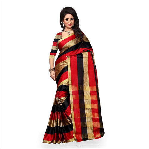 Topdyed Plain Cotton Silk Saree
