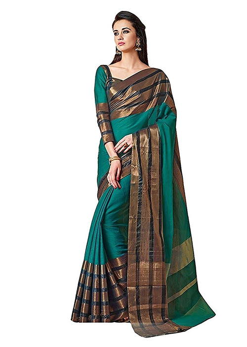 Topdyed Plain Cotton Silk Saree
