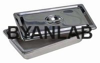 Dental Tray - Stainless Steel, 12x8x2 Inches | Snap-on Lid, Polished Finish, Rounded Edges, 1.5 Liters Capacity, Lightweight At 1.5 Lbs