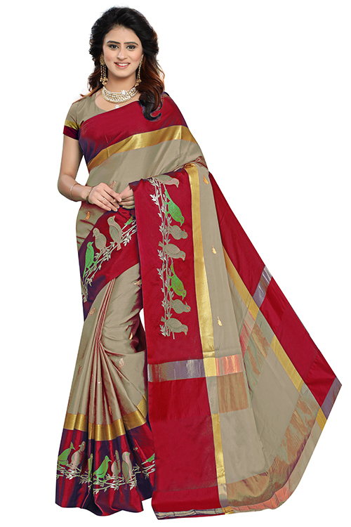 New Embroidery Design Cotton Silk Saree