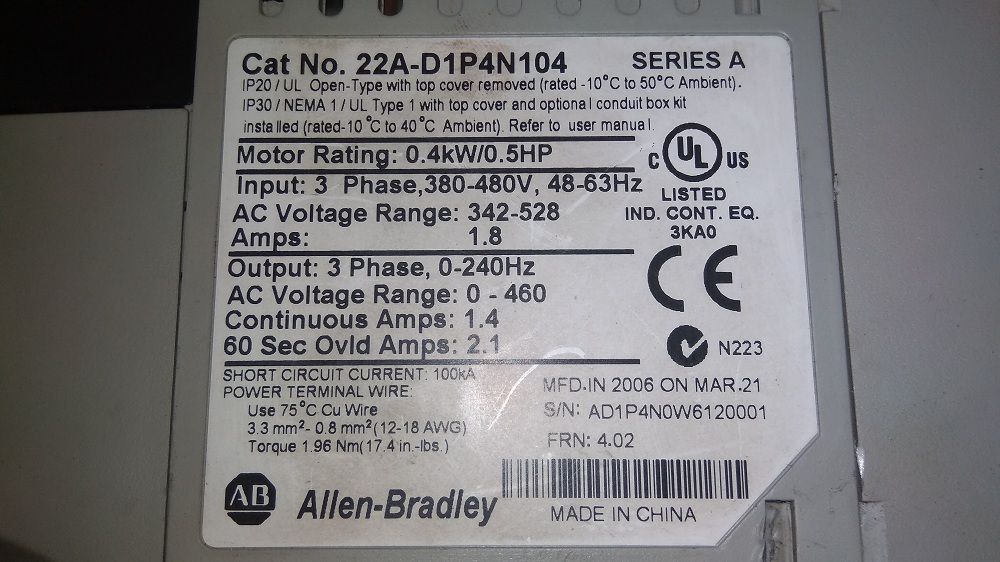 ALLEN BRADLEY SERVO DRIVE