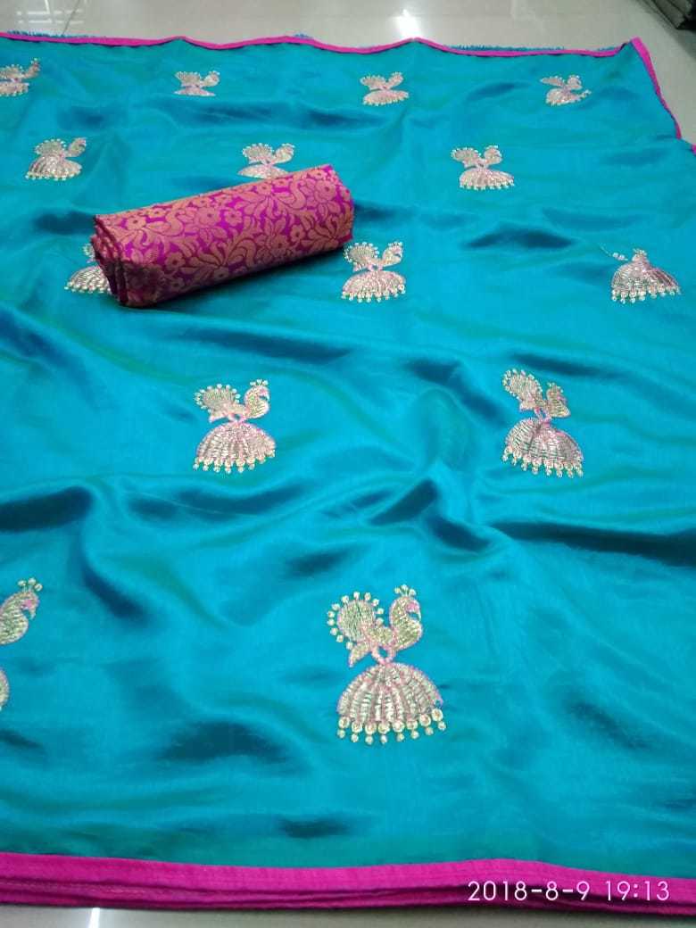 Sana Silk embroidery work Saree