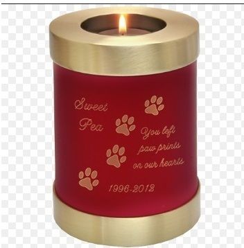 Scarlet Candle Holder Dog Urn Pet Urn