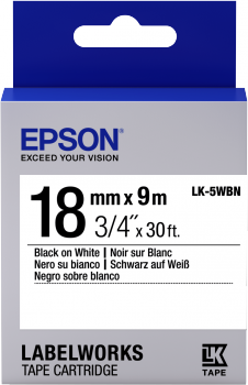 Epson Label Works Tape  Black on Transparent