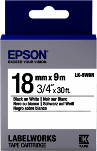 Epson Label Works Tape  Black on Transparent