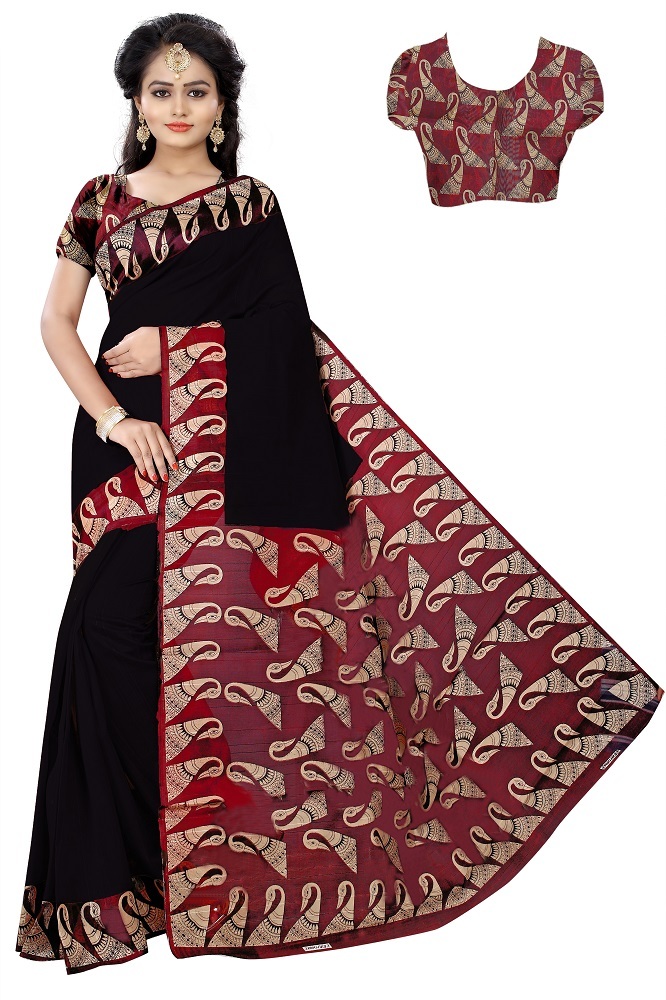Bhagalpuri Border Plain Saree