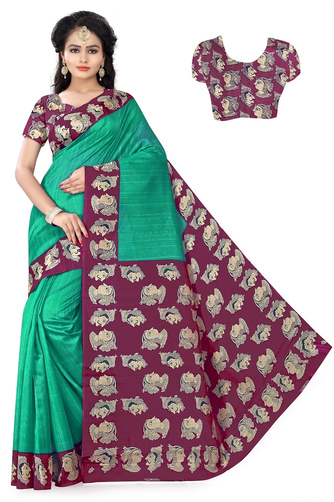 Bhagalpuri Border Plain Saree