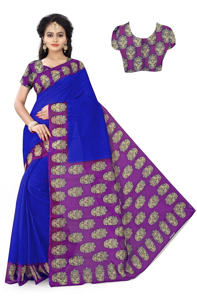 Bhagalpuri Border Plain Saree