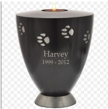 Candle Holder Paw Print Pet 60 cu in Cremation Urn