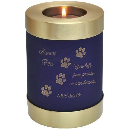 Candle Holder Paw Print Pet 60 cu in Cremation Urn