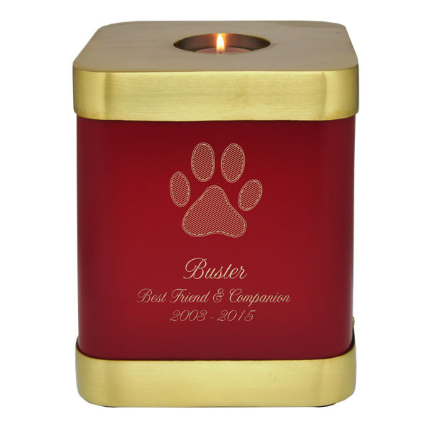 Candle Holder Paw Print Pet 60 cu in Cremation Urn