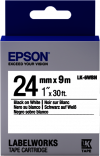 Epson LW Tape- LK-6WBN- 24 mm