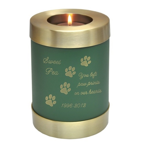 Engraved Pet Memorial Candle Holder Pet Urn