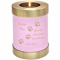 Engraved Pet Memorial Candle Holder Pet Urn