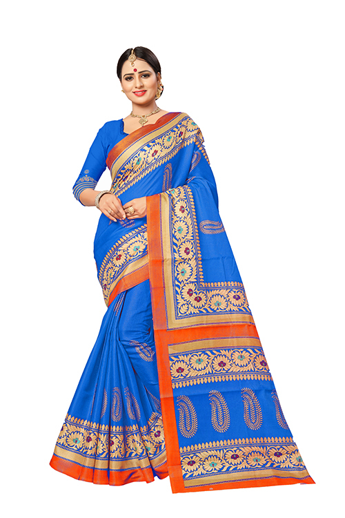 Satrangi Bhagalpuri Printed Saree