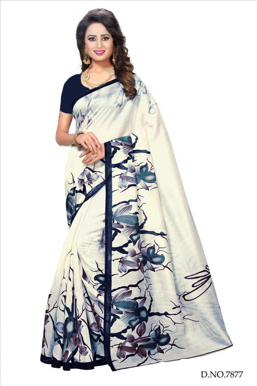 White Rose bhagalpuri Saree