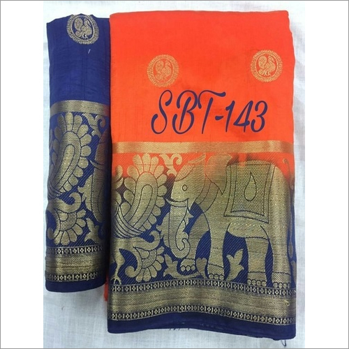 Kanjivaram Style Saree With Jari Butta In Body