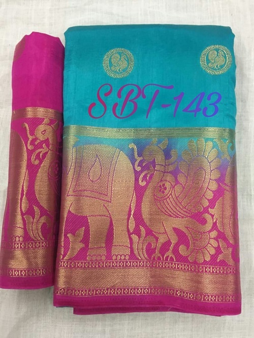 Kanjivaram Style Saree With Jari Butta In Body
