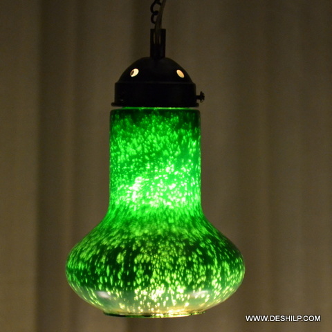 SILVER GLASS WALL HANGING LAMP