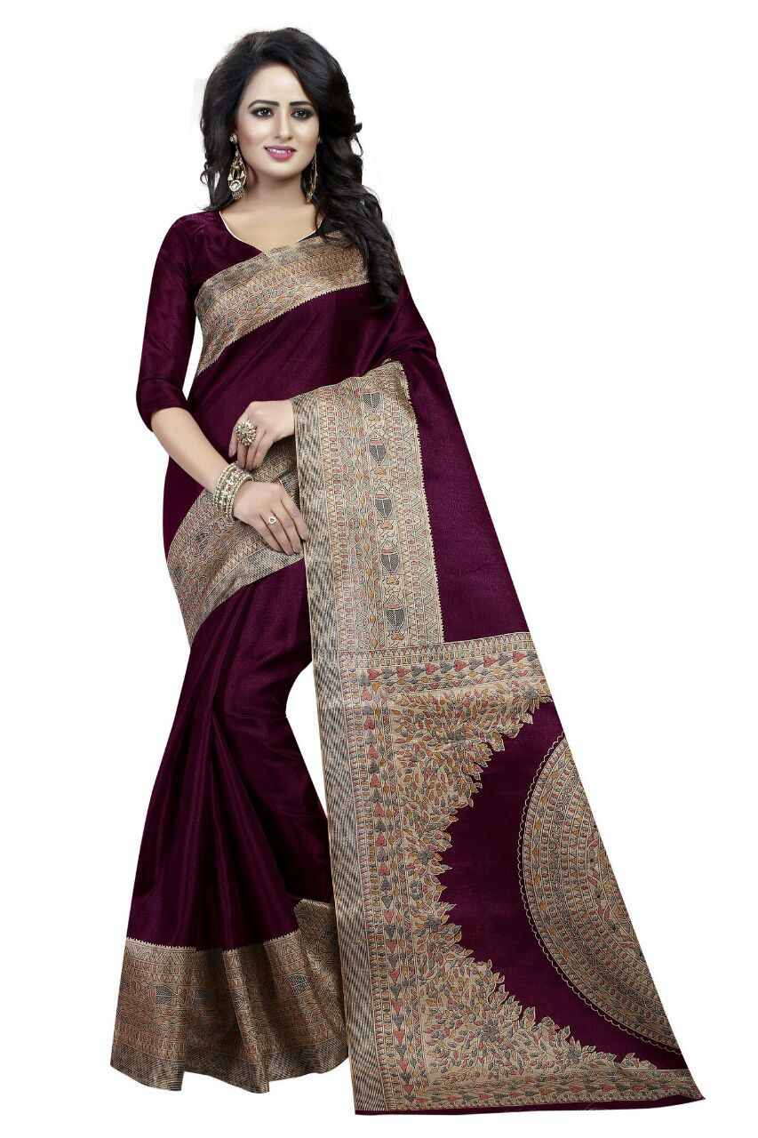 Kalamkari Design 2 Bhagalpuri Printed Saree