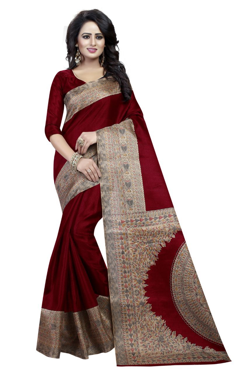 Kalamkari Design 2 Bhagalpuri Printed Saree