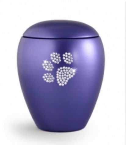 Crystal Pet Paw Print Tea Light Urn