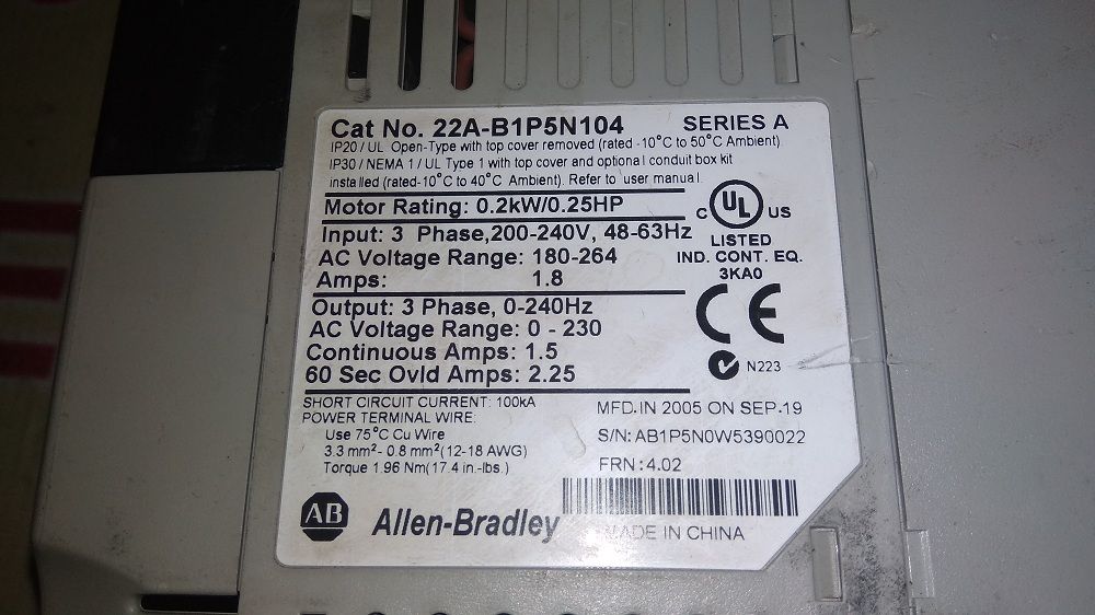 ALLEN BRADLEY SERVO DRIVE