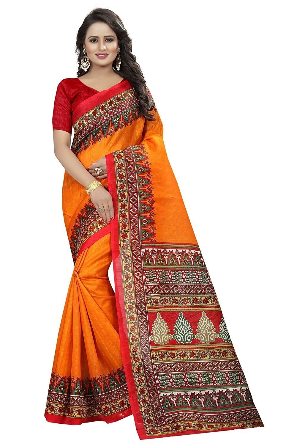 Kalamkari Design 6 Bhagalpuri Printed saree
