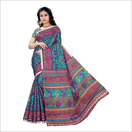 Kalamkari Design 8 Bhagalpuri Saree