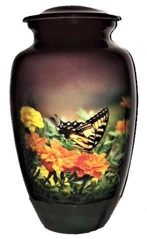 Butterfly Aluminium Cremation Urn For Ashes