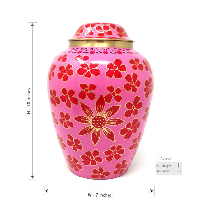 Pink Adult Aluminium Cremation Urn For Ashes