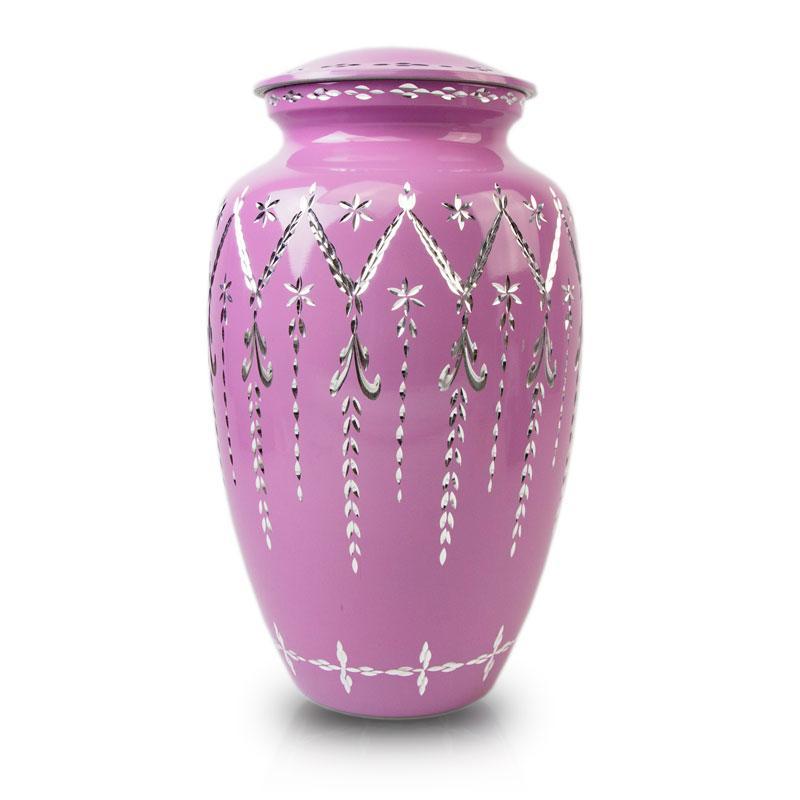 Pink Adult Aluminium Cremation Urn For Ashes