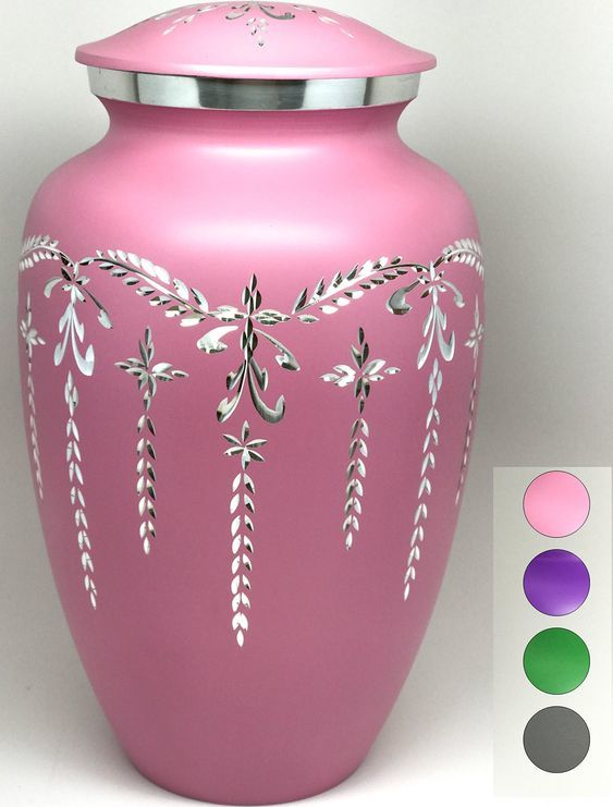 Pink Adult Aluminium Cremation Urn For Ashes