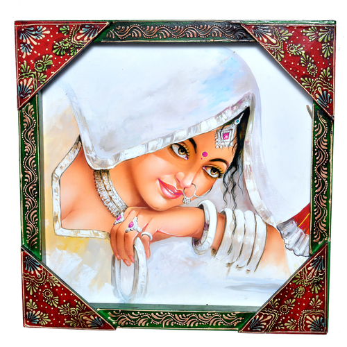 Traditional Village Painting Wooden Handicraft Wall Hanging Decorative Painting
