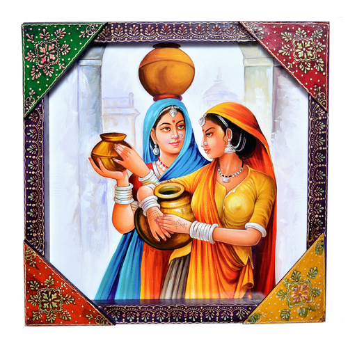 Village Painting Wooden Handicraft Wall Hanging Decorative Painting