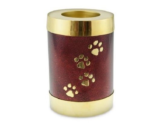 Brass Paw Print Tea Light Pet Cremation Urn