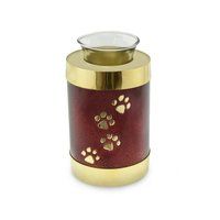 Brass Paw Print Tea Light Pet Cremation Urn