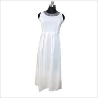 Neck Embroidery Long Georgette Dress