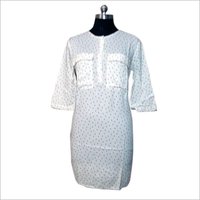 Polka Dot Cotton Tunic Front Pocket
