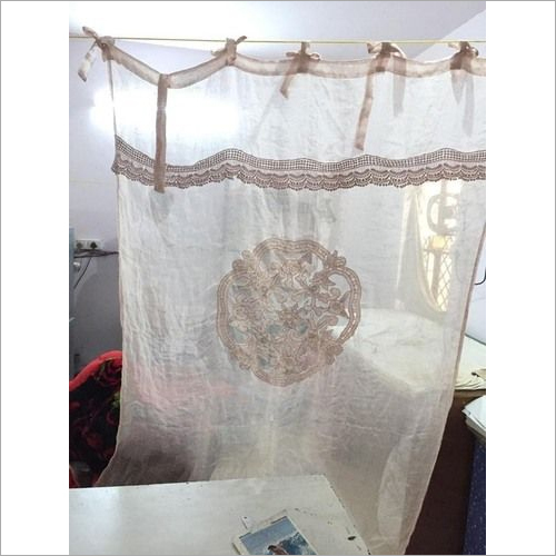 Linen Cut Work Embroidery Curtain